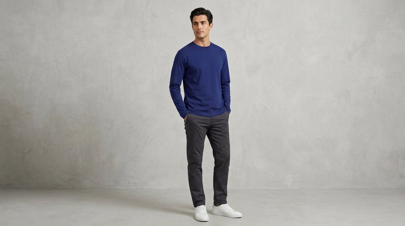 Premium Men's Full Sleeve T-Shirt with a comfortable regular fit.